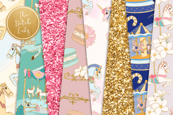 Download Horses Carrousel Scrapbook Papers - Scrapbook Collection