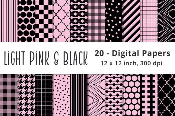 Download Light Pink and Black Scrapbook Papers - Scrapbook Collection