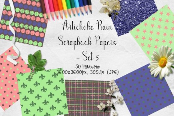 Download Artichoke Rain Scrapbook Papers Set 5 - Scrapbook Collection
