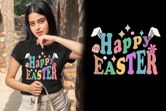 Download Happy Easter Retro Vibes T-shirt Design - Retro vibes Collection