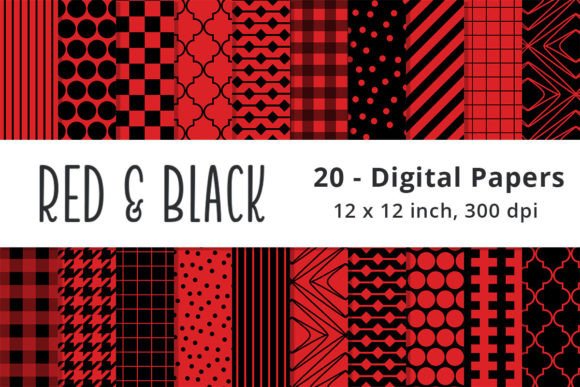 Download Red and Black Digital Scrapbook Papers - Scrapbook Collection