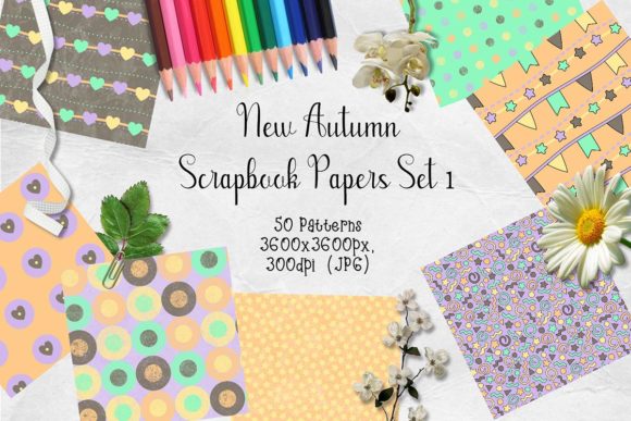 Download New Autumn Scrapbook Papers Set 1 - Scrapbook Collection