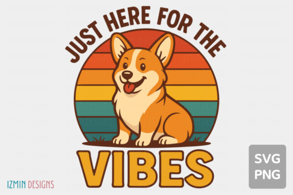 Download Cute Happy Corgi Dog Retro Vibes SVG PNG - Retro vibes Collection