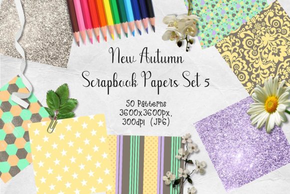 Download New Autumn Scrapbook Papers Set 5 - Scrapbook Collection