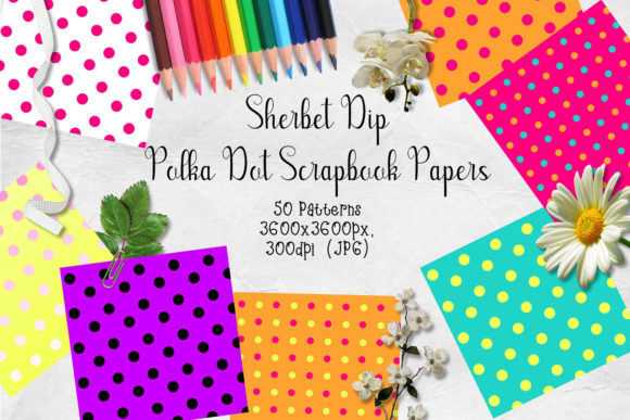 Download Sherbet Dip CU Scrapbook Papers - Polka - Scrapbook Collection