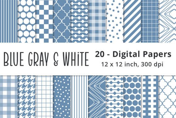 Download Blue Gray and White Scrapbook Papers - Scrapbook Collection