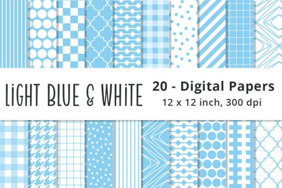 Download Light Blue and White Scrapbook Papers - Scrapbook Collection