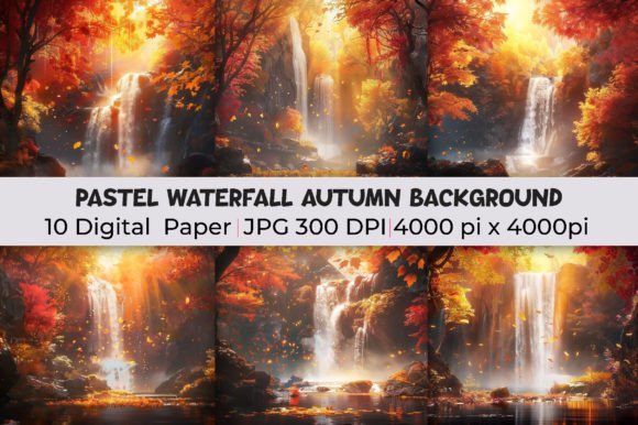 Download Pastel Waterfall Autumn Background - Pastel Collection