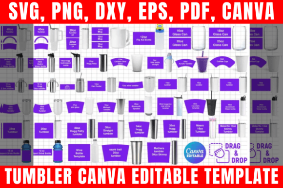Download Tumbler Canva Editable Template Bundle - Premium Resources