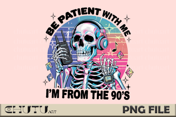 Download 90s Skeleton PNG - Neon Retro Vibes - Retro vibes Collection